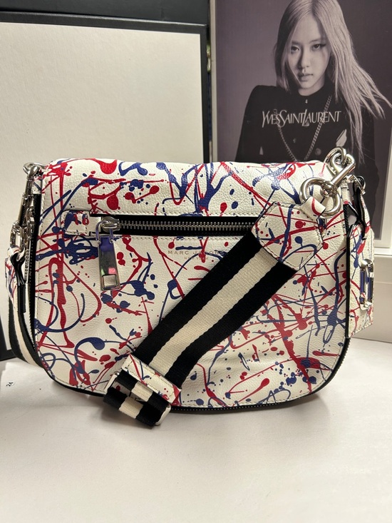 Marc Jacobs Handbags - Marc Jacobs Leather Crossbody with Red & Blue Paint-Splatter